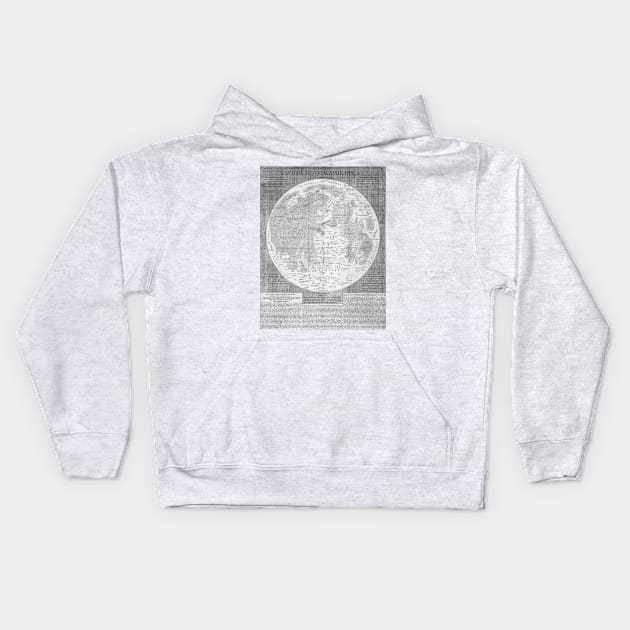 Vintage Map of The Moon (1645) Kids Hoodie by Bravuramedia